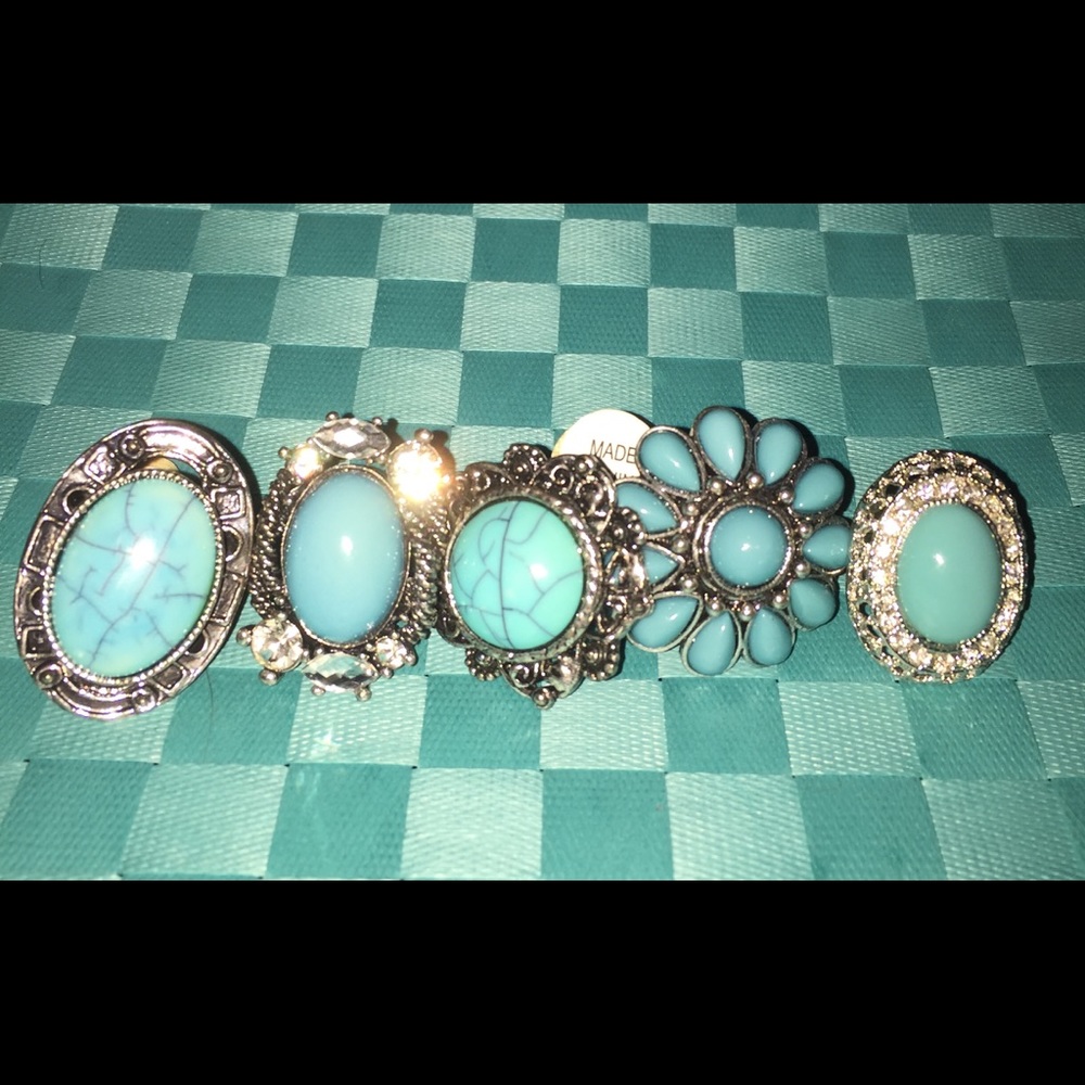 Lot of  5 Turquoise Costume Jewelry
